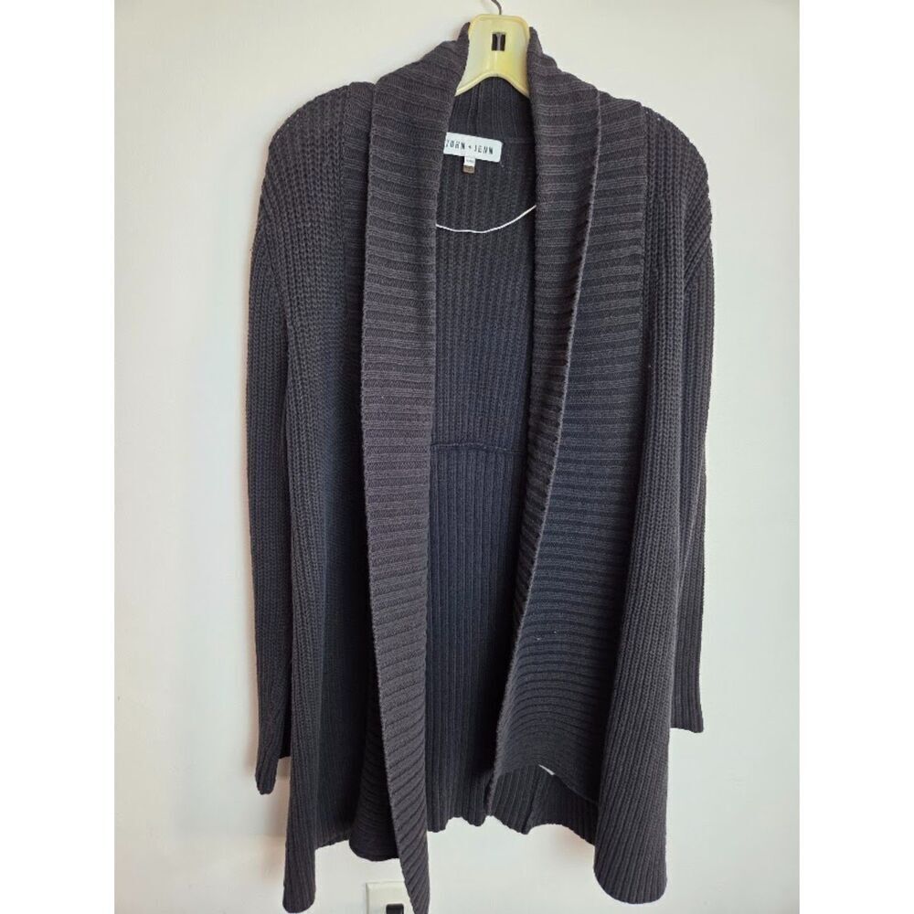 John +Jenn Revolve Grey Chuncky Cable Knit 100% Cotton Duster Cardigan Medium